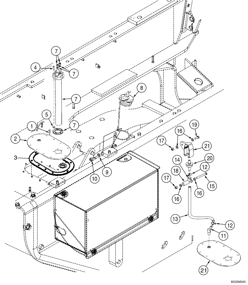 Схема запчастей Case 821C - (03-02) - FUEL TANK FILLER - SENDER (03) - FUEL SYSTEM