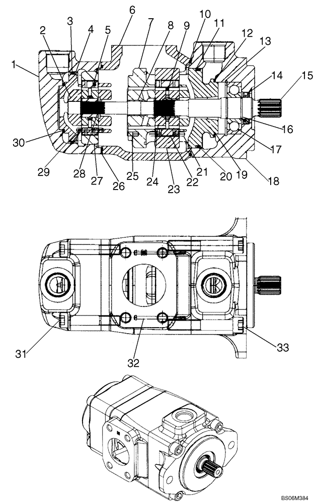 Схема запчастей Case 921E - (07-04) - HYDRAULICS - BRAKE PUMP ASSY (07) - BRAKES