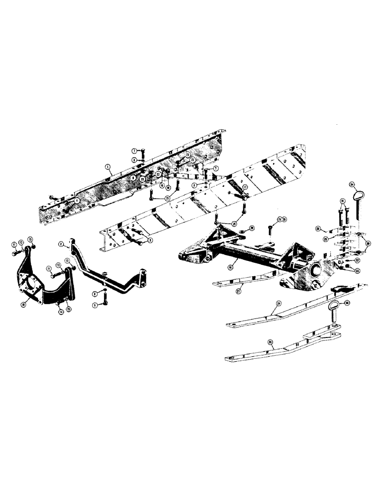 Схема запчастей Case 310 - (006) - ENGINE FRAME, TORQUE TUBE, DRAWBAR, AND ENGINE SUPPORTS (01) - ENGINE