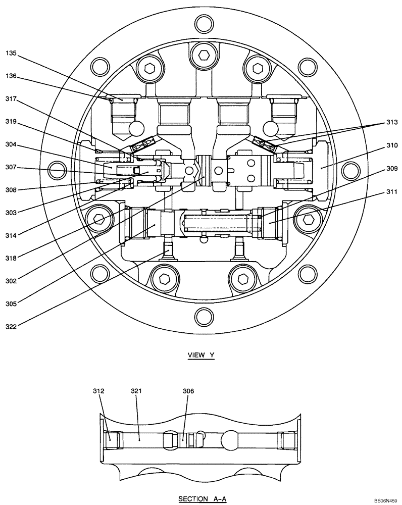 Схема запчастей Case CX17B - (08-020[01]) - MOTOR ASSY, PROPELLING (PU15V00021F1) (35) - HYDRAULIC SYSTEMS