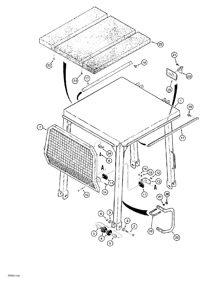 Схема запчастей Case 550G - (9-32) - ROLLOVER PROTECTIVE STRUCTURE, CANOPY (05) - UPPERSTRUCTURE CHASSIS