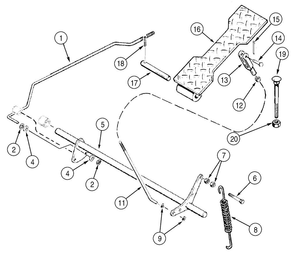 Схема запчастей Case 850H - (03-04) - CONTROLS, THROTTLE - PEDAL, DECELERATOR, MODELS WITH DECELERATOR (03) - FUEL SYSTEM