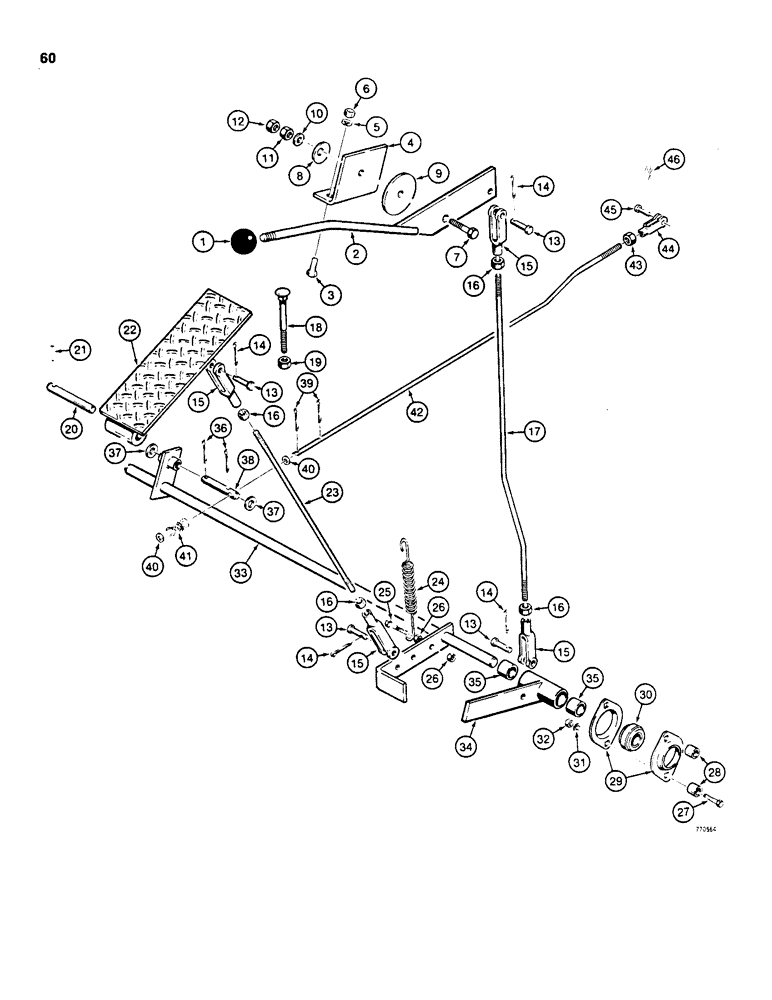 Схема запчастей Case 855C - (060) - THROTTLE CONTROL LINKAGE (01) - ENGINE