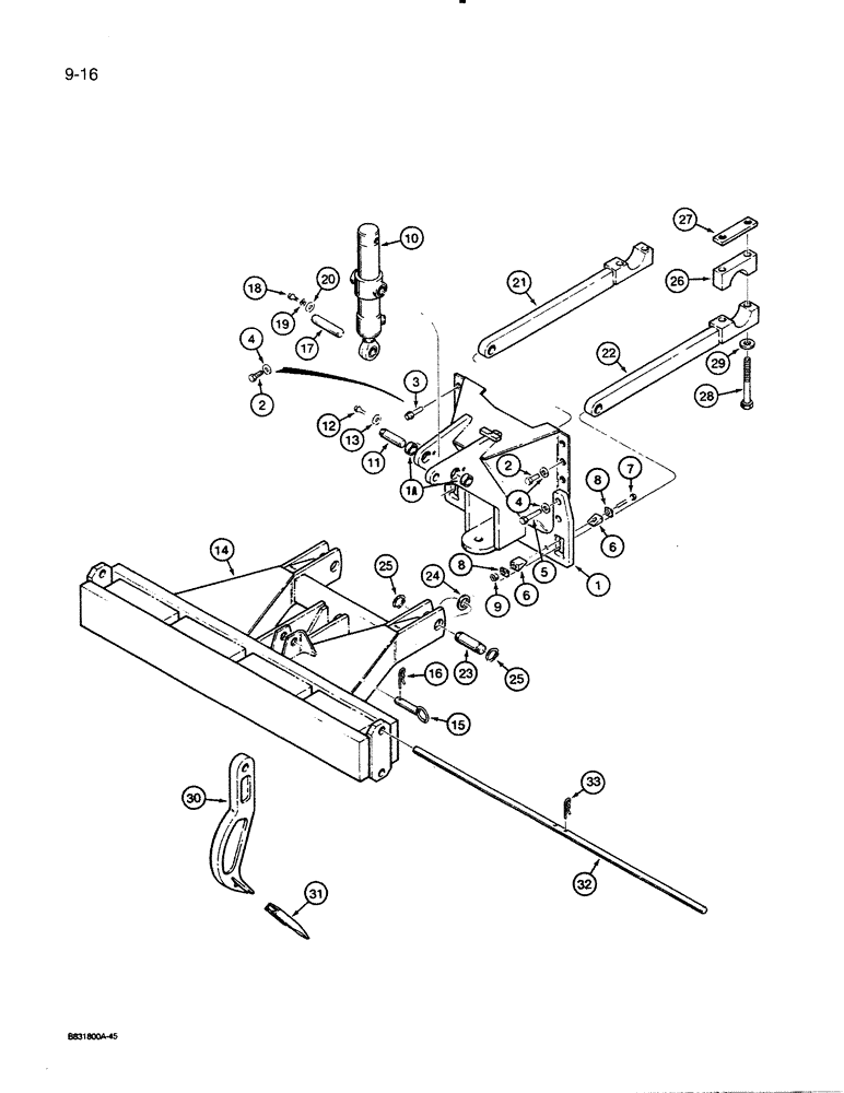 Схема запчастей Case 450C - (9-16) - RIPPER (09) - CHASSIS/ATTACHMENTS