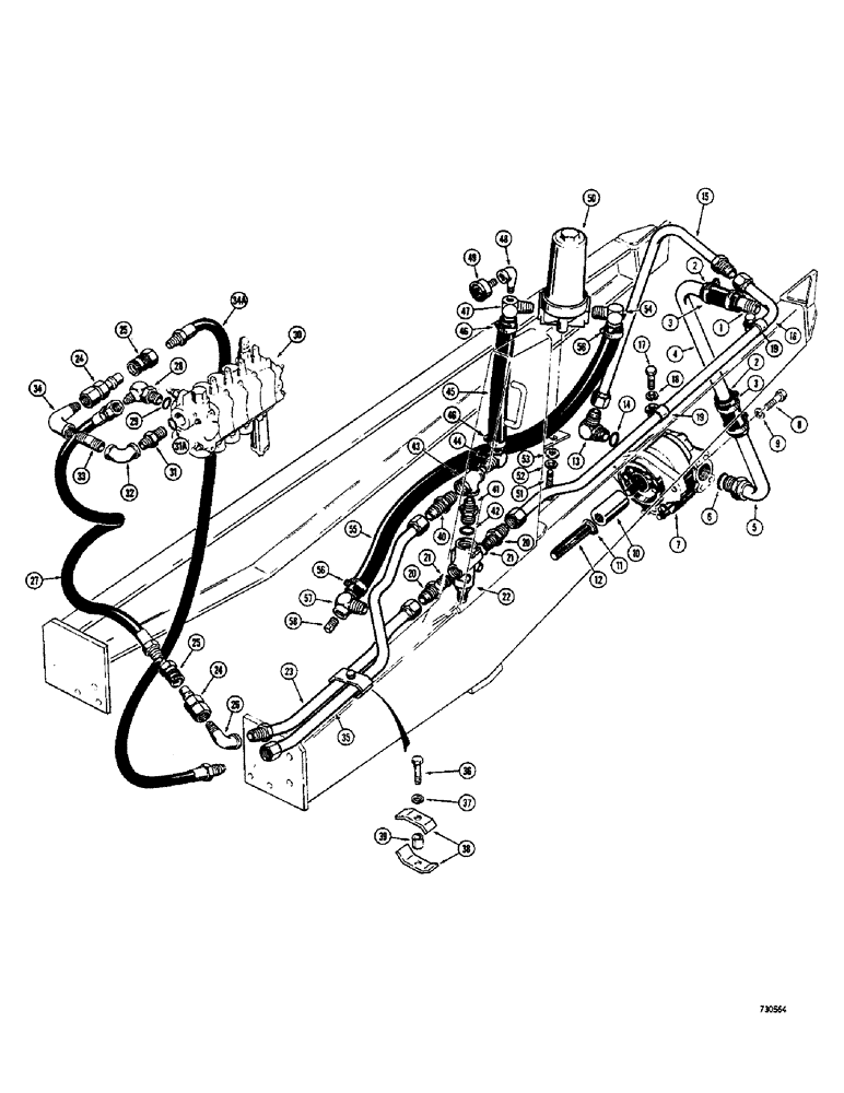 Схема запчастей Case 26 - (074) - 3-POINT HITCH PRIMARY HYD. USES ON NON-LOADER MODELS ONLY 3-POINT HITCH SN. 5210976 THRU 5233158 