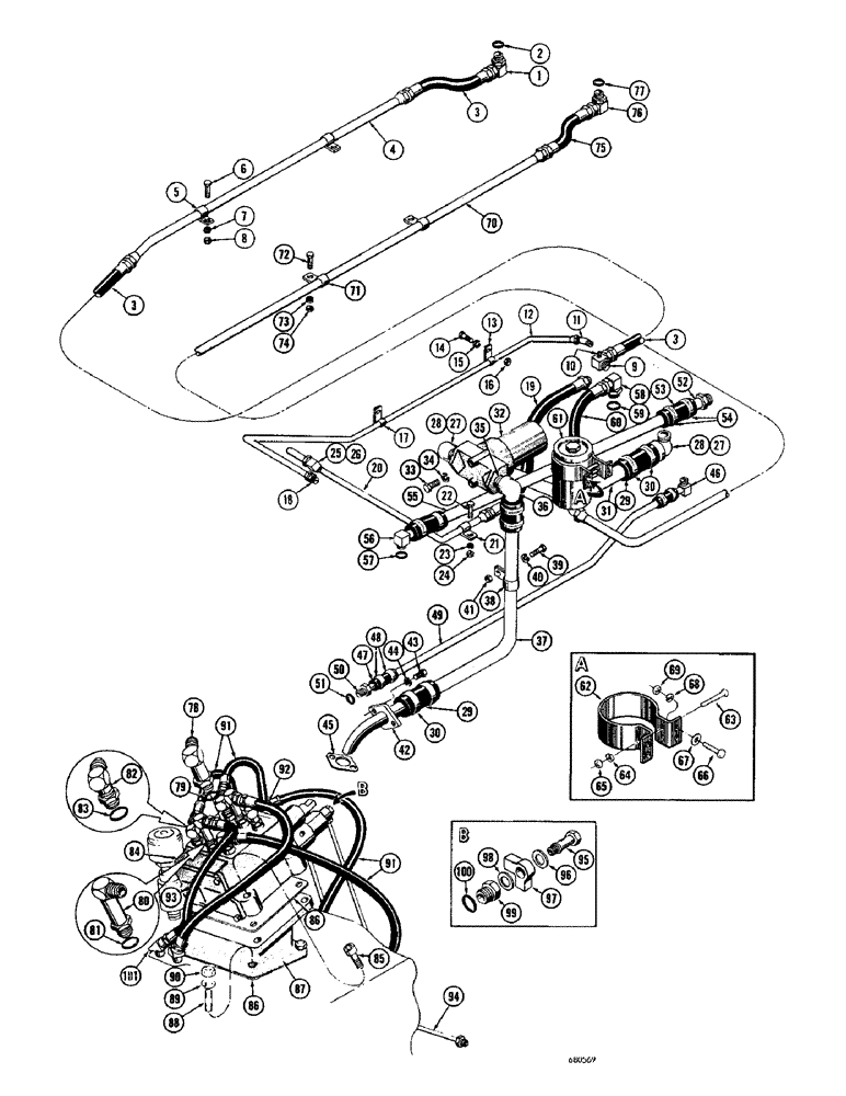 Схема запчастей Case 750 - (104) - BASIC TRACTOR HYDRAULICS (07) - HYDRAULIC SYSTEM