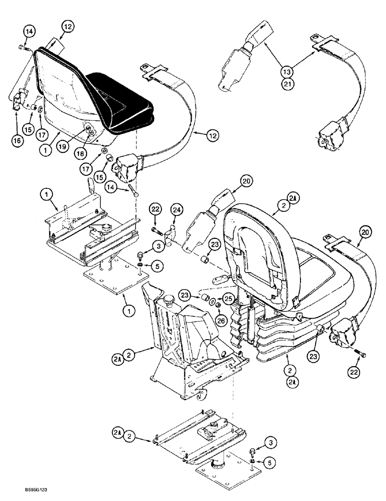 Схема запчастей Case 570LXT - (9-112) - *SEATS AND MOUNTING PARTS, 570LXT MODELS (09) - CHASSIS/ATTACHMENTS