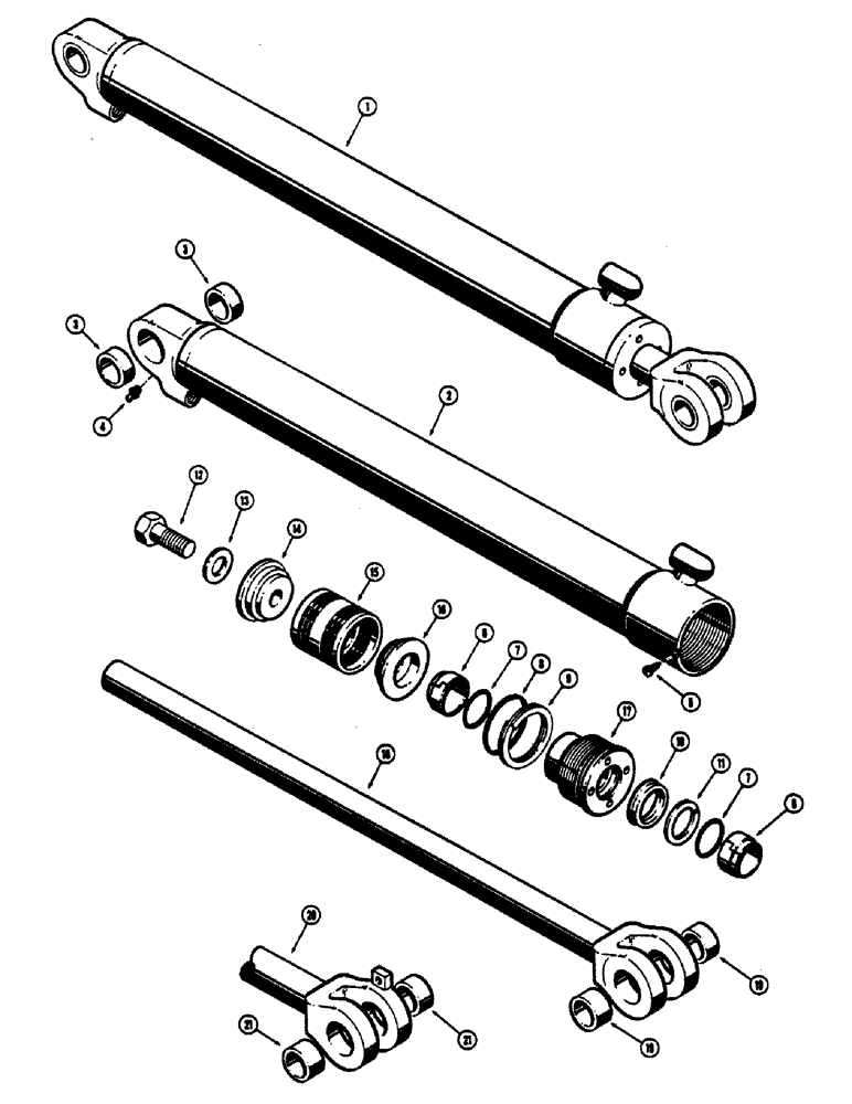 Схема запчастей Case 680CK - (160) - D34742 AND D42738 LOADER LIFT CYLINDERS, CYLINDER WITH FLAT SNAP-IN TYPE OUTER ROD WIPER (35) - HYDRAULIC SYSTEMS