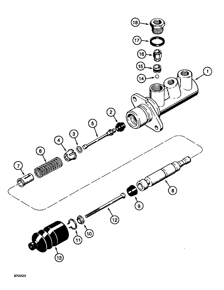 Схема запчастей Case 580SL - (7-10) - BRAKE MASTER CYLINDER (07) - BRAKES