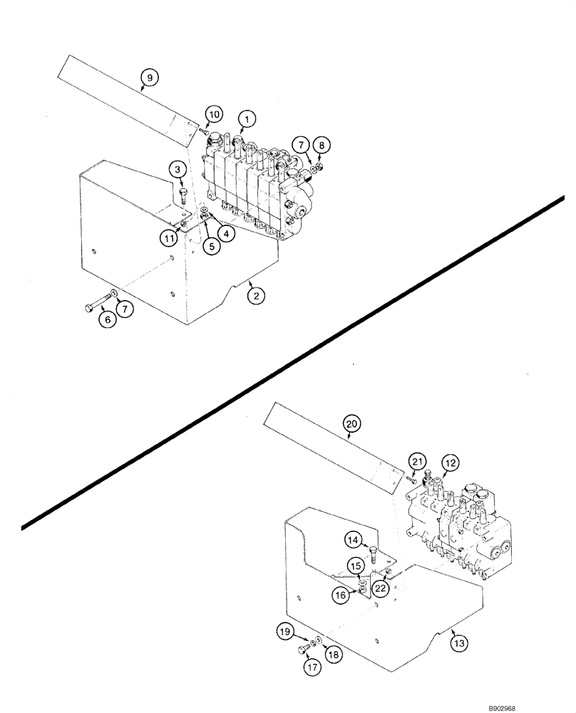 Схема запчастей Case 1845C - (09-66) - BACKHOE - CONTROL TOWER, D100, D100XR (NORTH AMERICA), WITH KONTAK OR DUKE VALVES (09) - CHASSIS/ATTACHMENTS