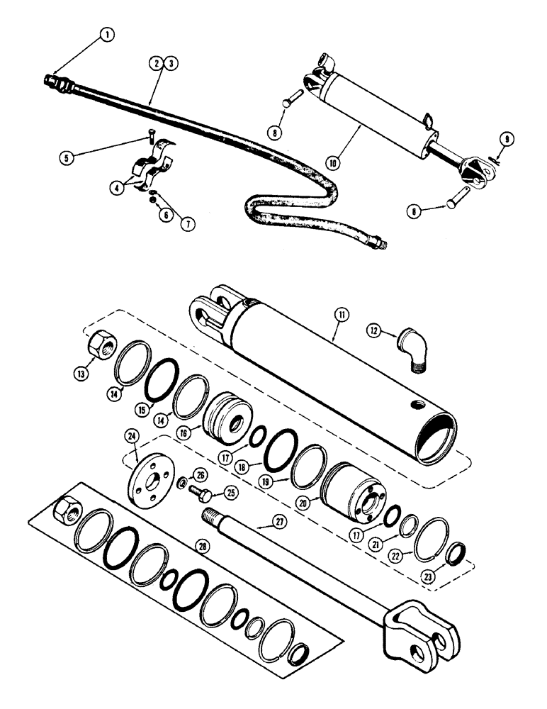 Схема запчастей Case 430CK - (118) - 2-1/2 INCH X 8 INCH REMOTE HYDRAULIC CYLINDER 