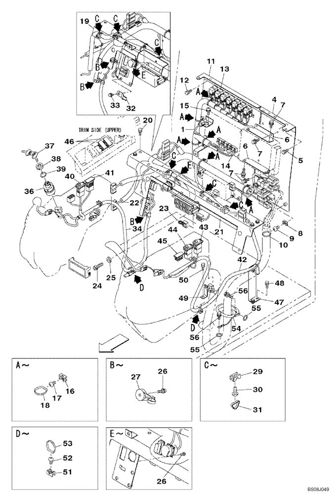 Схема запчастей Case CX800B - (04-01) - OPERATORS COMPARTMENT ELECTRIC CIRCUIT (04) - ELECTRICAL SYSTEMS