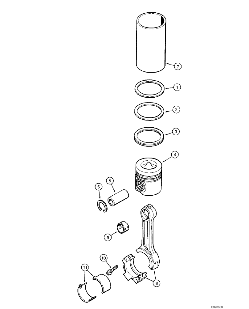 Схема запчастей Case 1845C - (02-34) - PISTONS - CONNECTING RODS, 4-390 ENGINE (02) - ENGINE