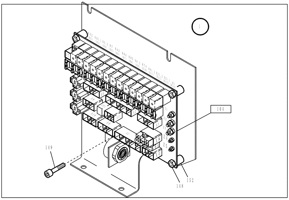 Схема запчастей Case 21D - (32.152[002]) - CENTRAL ELECTRONIC CANOPY (OPTION) (S/N 561101-UP) No Description