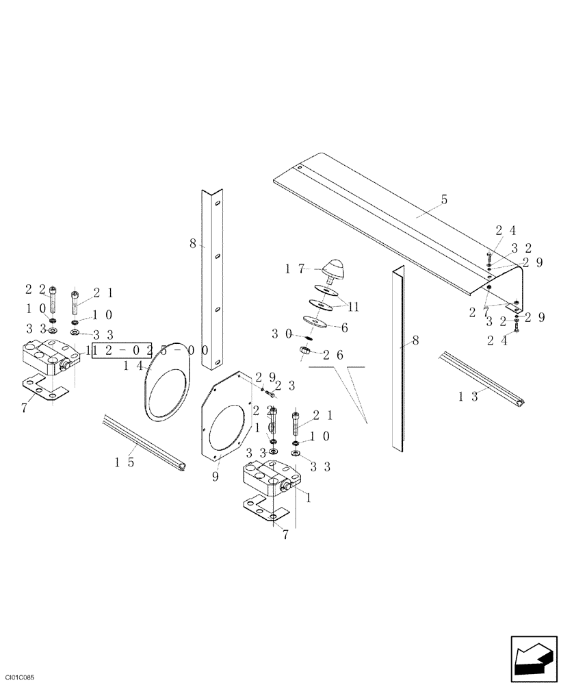 Схема запчастей Case SV216 - (12-024-00[01]) - ENGINE COVER (09) - CHASSIS/ATTACHMENTS