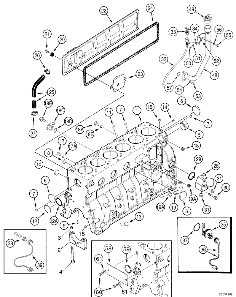 Схема запчастей Case 850K - (02-17) - CYLINDER BLOCK - 6T-590 EMISSIONS CERTIFIED ENGINE (02) - ENGINE