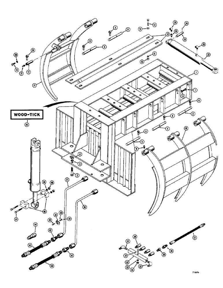 Схема запчастей Case 1700-SERIES - (202) - WOOD TICK ASSEMBLY (89) - TOOLS