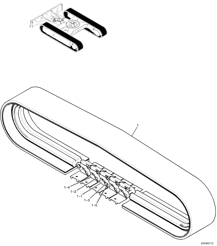 Схема запчастей Case CX27B BTW - (02-008) - SHOE ASSY (PV60D00008F1) (48) - TRACKS & TRACK SUSPENSION