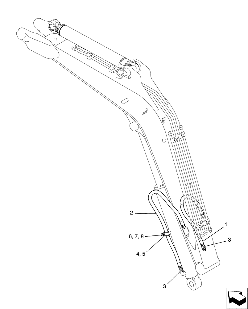 Схема запчастей Case CX31B - (03-010[00]) - HYD LINES, CYLINDER (35) - HYDRAULIC SYSTEMS