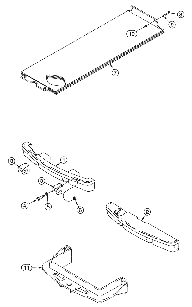 Схема запчастей Case 95XT - (09-30) - DRAWBAR COUNTERWEIGHTS (09) - CHASSIS/ATTACHMENTS