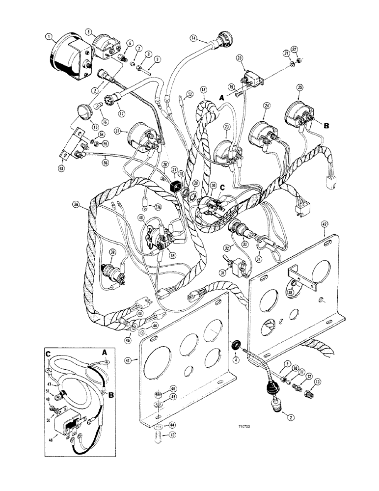 Схема запчастей Case 680CK - (050) - ELECTRICAL SYSTEM, INSTRUMENT PANLES (55) - ELECTRICAL SYSTEMS