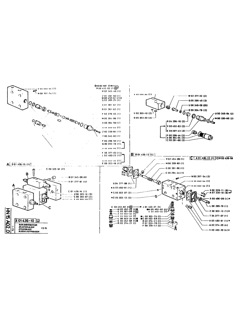 Схема запчастей Case LC80M - (071) - SELECTOR BLOCK 