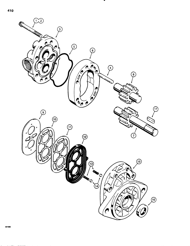 Схема запчастей Case SD100 - (410) - H554907 HYDRAULIC PUMP (35) - HYDRAULIC SYSTEMS