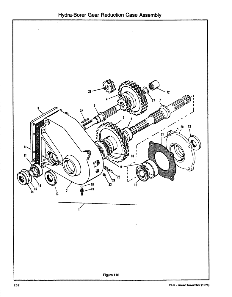 Схема запчастей Case DH5 - (232) - HYDRA-BORER GEAR REDUCTION CASE ASSEMBLY (89) - TOOLS