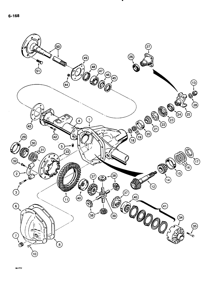 Схема запчастей Case DH4B - (6-168) - FRONT AND REAR AXLES (06) - POWER TRAIN