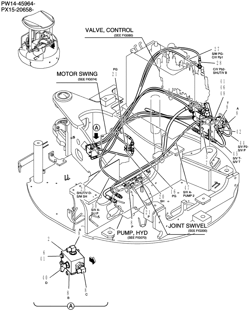 Схема запчастей Case CX36B - (718-01[1]) - CONTROL LINES, REMOTE (COOLER) (05) - SUPERSTRUCTURE