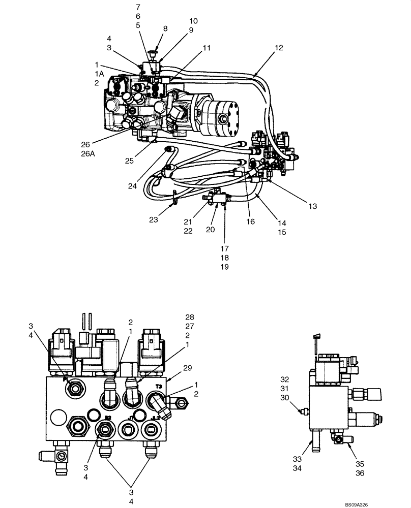Схема запчастей Case 420CT - (06-12) - HYDROSTATICS - OVERRIDE AND BRAKE VALVE (420CT WITH PILOT CONTROL) (06) - POWER TRAIN