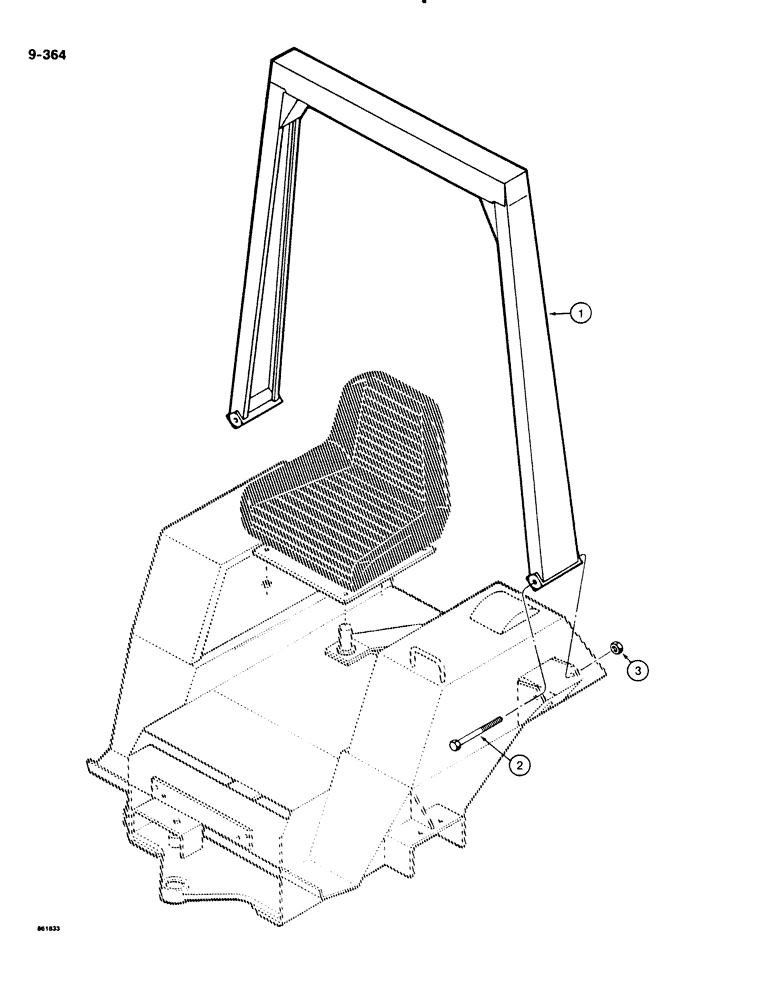 Схема запчастей Case DH4B - (9-364) - ROLL OVER PROTECTIVE STRUCTURE (09) - CHASSIS/ATTACHMENTS