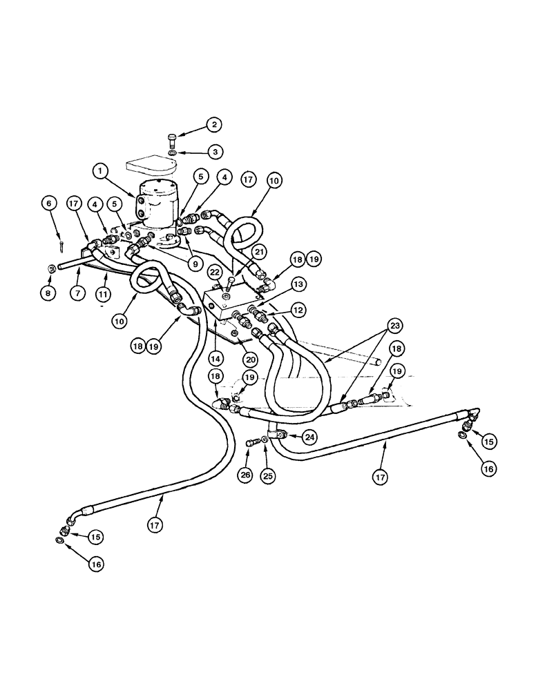 Схема запчастей Case 845 - (08-014[01]) - BLADE HYDRAULIC CIRCUIT - SIDE SHIFT AND TILT (08) - HYDRAULICS