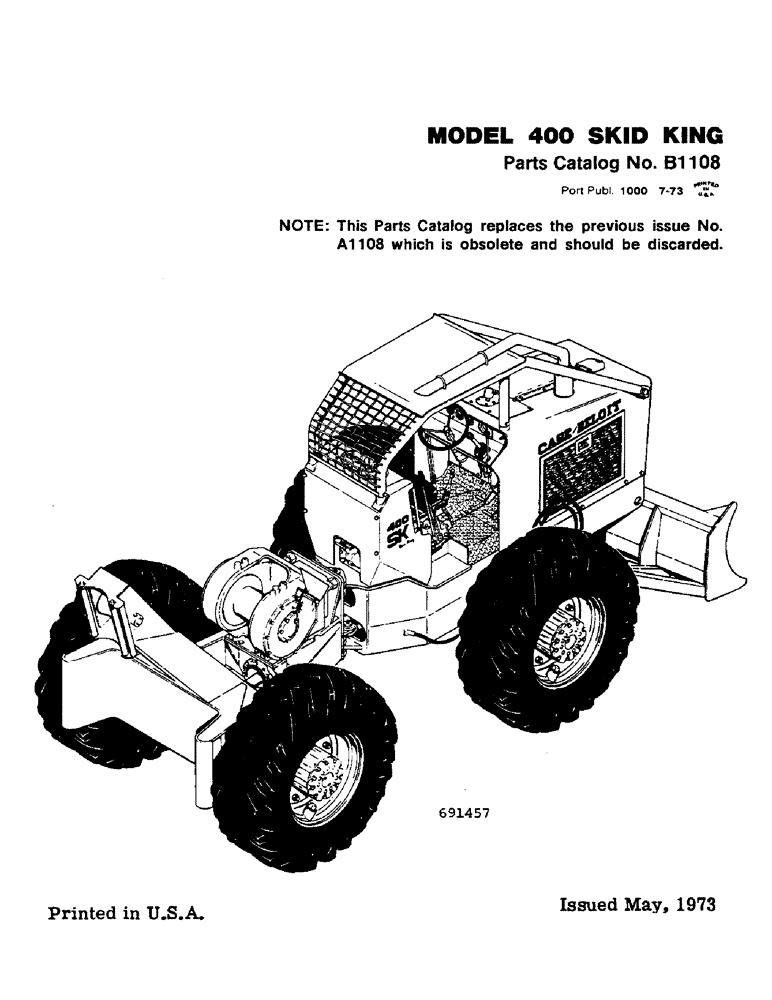 Схема запчастей Case 400 - (001) - MODEL 400 SKID KING (00) - GENERAL