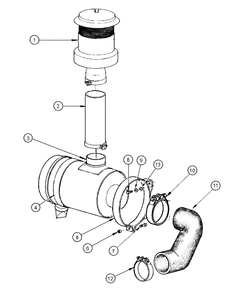 Схема запчастей Case 865 DHP - (2-014) - AIR CLEANER - MOUNTING (02) - ENGINE