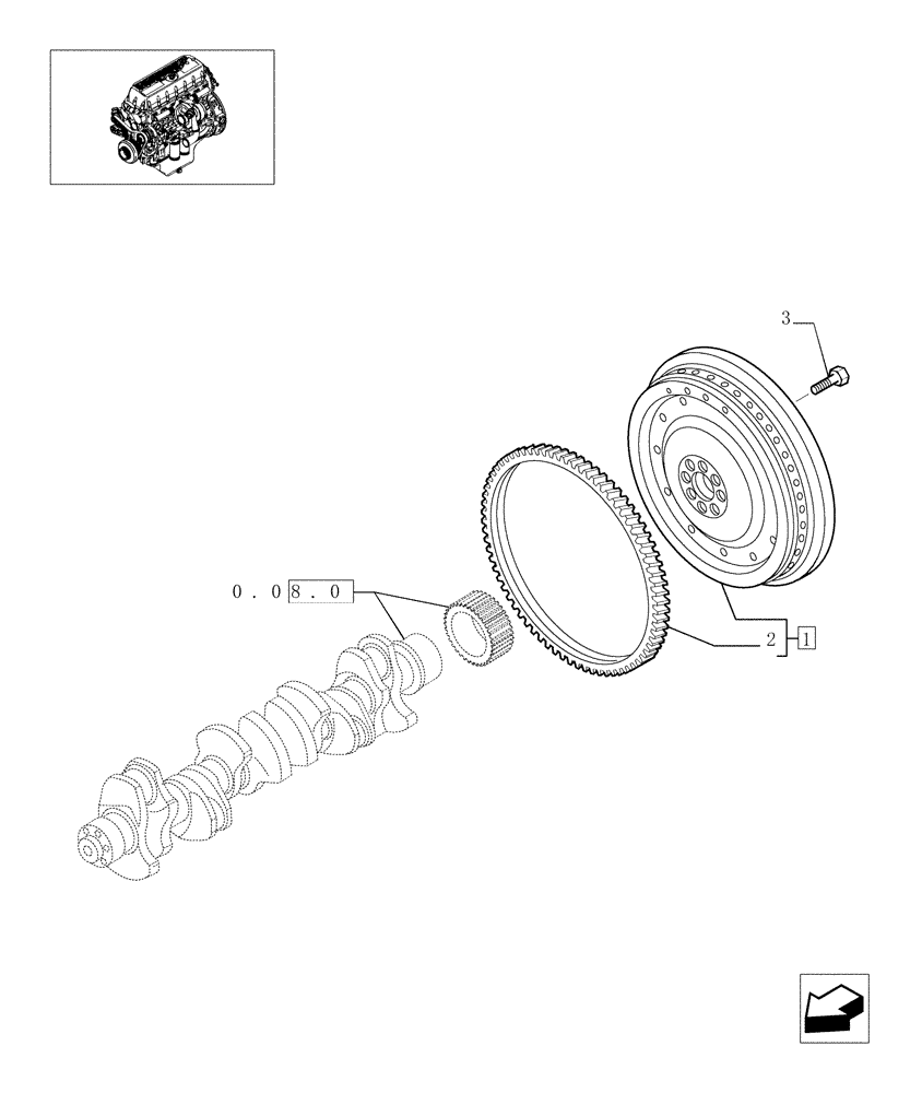 Схема запчастей Case F3AE0684D B005 - (0.08.3[01]) - FLYWHEEL (504053886) 