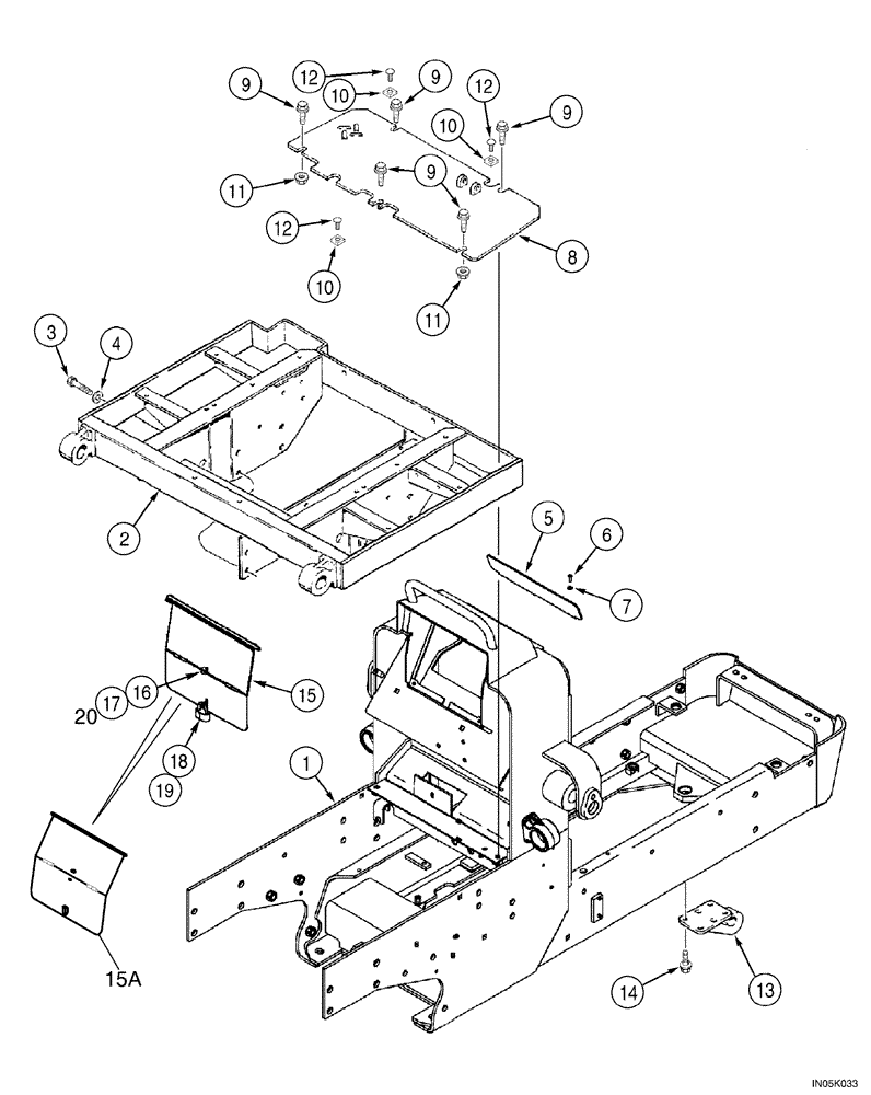 Схема запчастей Case 550H-IND - (09-07) - FRAME, MAIN - FRAME, SEAT AND RESERVOIR (09) - CHASSIS/ATTACHMENTS