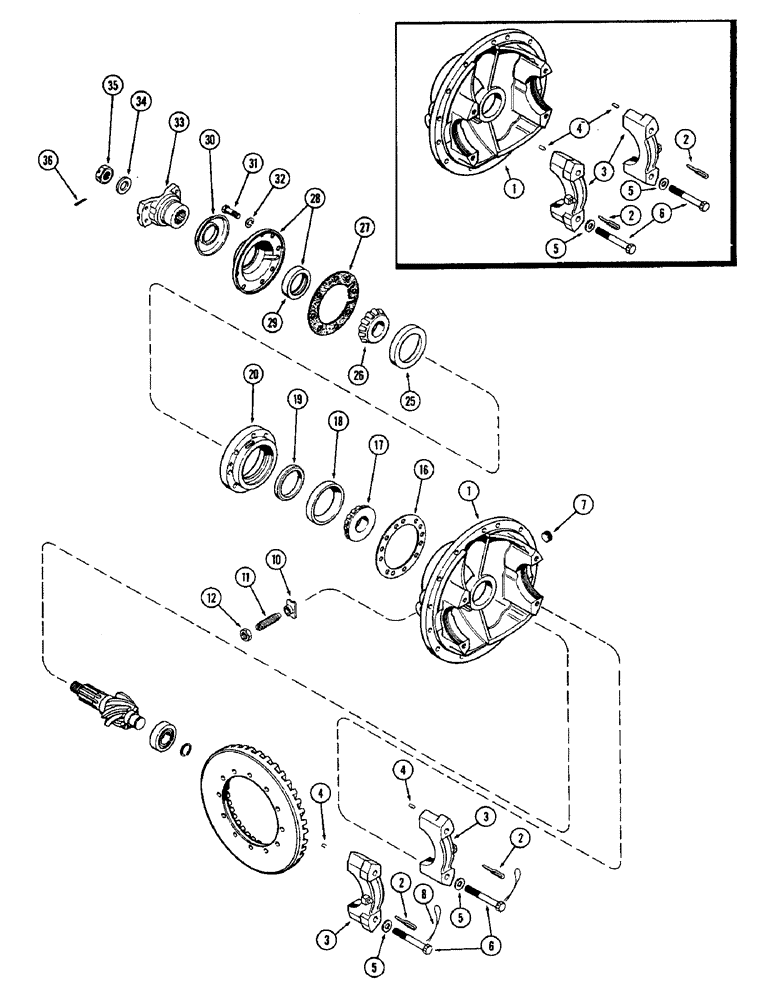 Схема запчастей Case W10 - (100) - DIFFERENTIAL, FRONT AND REAR AXLE (06) - POWER TRAIN