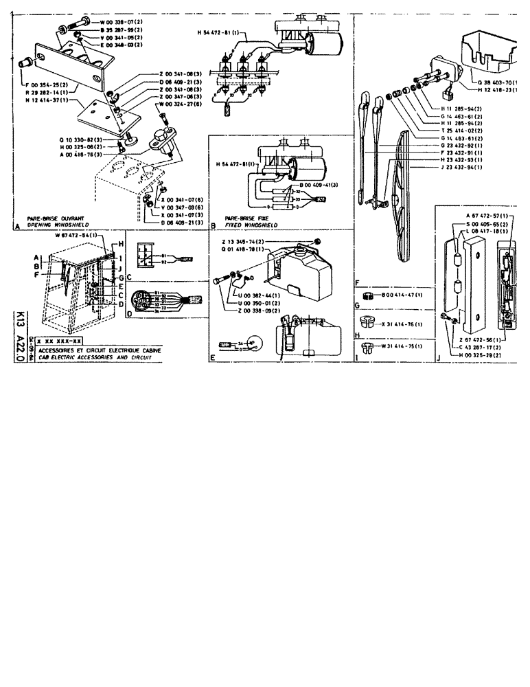 Схема запчастей Case 90BCL - (350) - CAB ELECTRIC ACCESSORIES AND CIRCUIT (06) - ELECTRICAL SYSTEMS