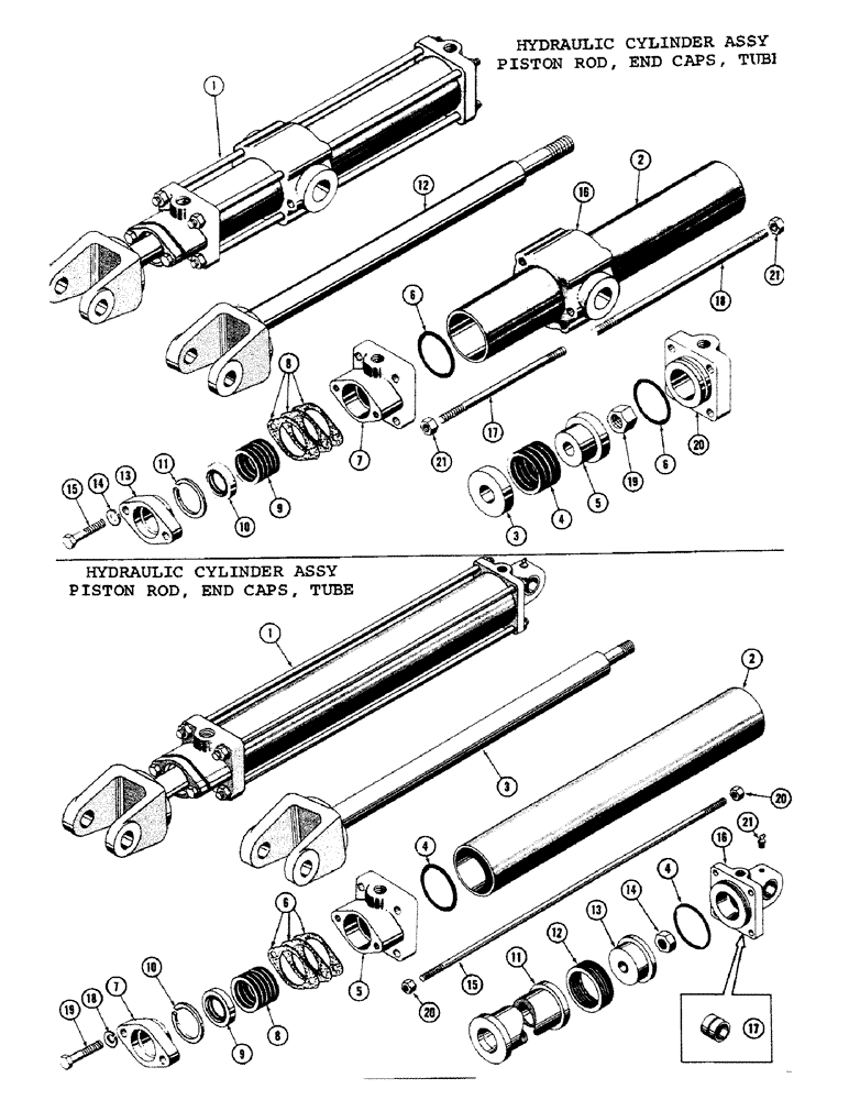 Схема запчастей Case 1000C - (312) - HYDRAULIC CYLINDER ASSEMBLY, PISTON ROD, END CAPS, TUBE (07) - HYDRAULIC SYSTEM