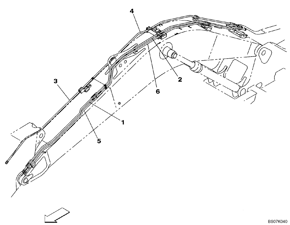 Схема запчастей Case CX130B - (08-45) - SECOND OPTION LINE, BOOM (08) - HYDRAULICS