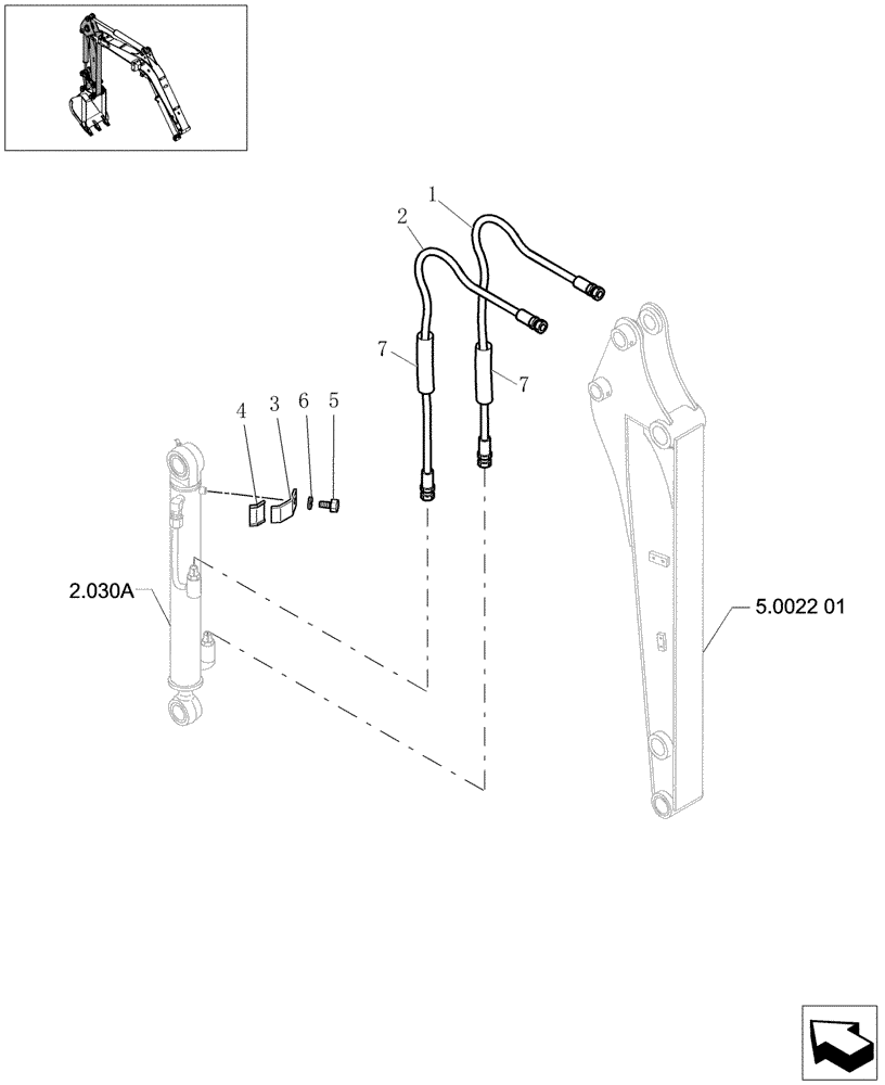 Схема запчастей Case CX20B - (5.0022[02]) - ARM LINES - STD - 747324070 (84) - BOOMS, DIPPERS & BUCKETS