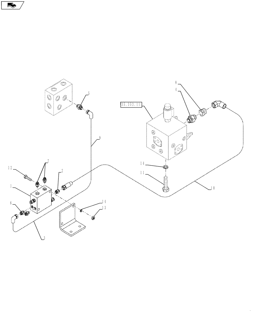 Схема запчастей Case SV216 - (35.353.14) - VALVE INSTALLATION (GROUP 319) (84420267) - NARROW VERSION (35) - HYDRAULIC SYSTEMS