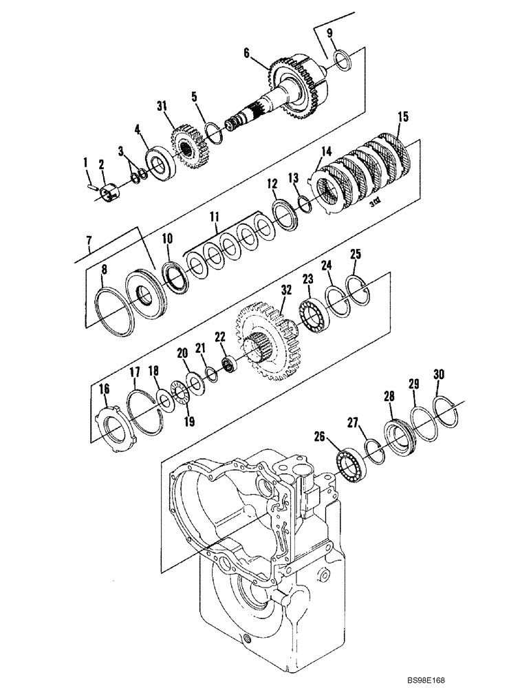 Схема запчастей Case 688G - (6-40) - TRANSMISSION, THIRD GEAR (06) - POWER TRAIN