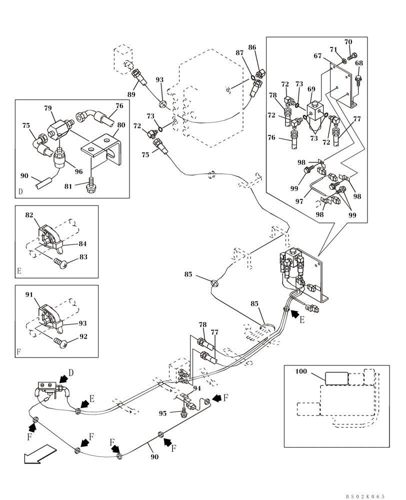 Схема запчастей Case CX330 - (08-47) - HYDRAULICS, AUXILIARY - SINGLE ACTING CIRCUIT, TRIGGER ACTIVATED (08) - HYDRAULICS