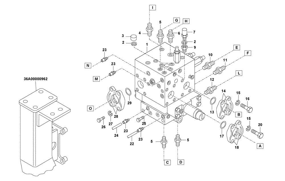 Схема запчастей Case 327B - (72A00000738[001]) - VALVE, HYDRAULIC DISTRIBUTION (87561653) (UNTIL P.I.N. HHD0327BN7PGXXXXX) (09) - Implement / Hydraulics / Frame / Brakes