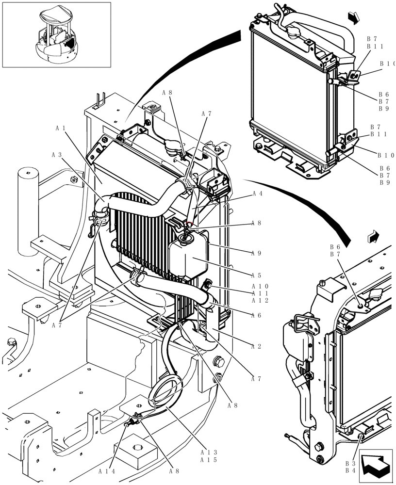 Схема запчастей Case CX31B - (030-01[1]) - RADIATOR (10) - ENGINE