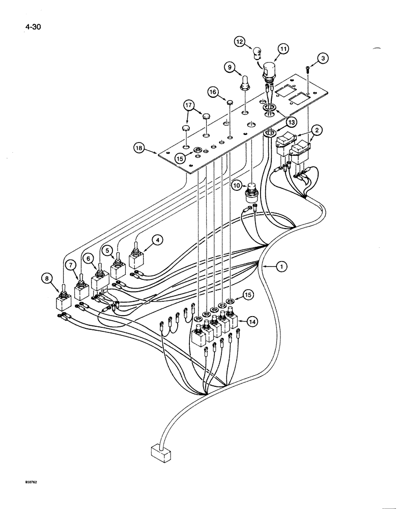 Схема запчастей Case 1086B - (4-030) - LEFT CONSOLE ELECTRICAL HARNESS (04) - ELECTRICAL SYSTEMS