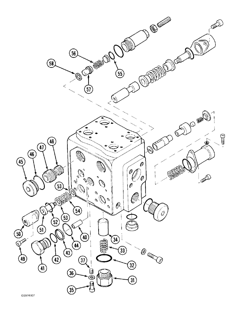 Схема запчастей Case 170C - (8-116) - SWING AND DRIVE CONTROL VALVE, DRIVE CONTROL VALVE SECTION (08) - HYDRAULICS