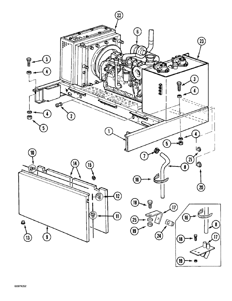 Схема запчастей Case 888 - (9B-02) - ENGINE FRAME AND ACCESS COVERS (09) - CHASSIS